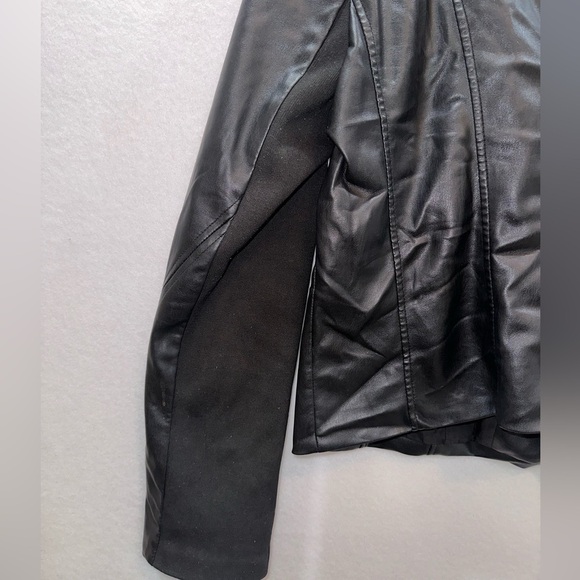 Sam Edelman Black Faux Leather Moto Jacket Women's XLarge - Picture 2 of 6